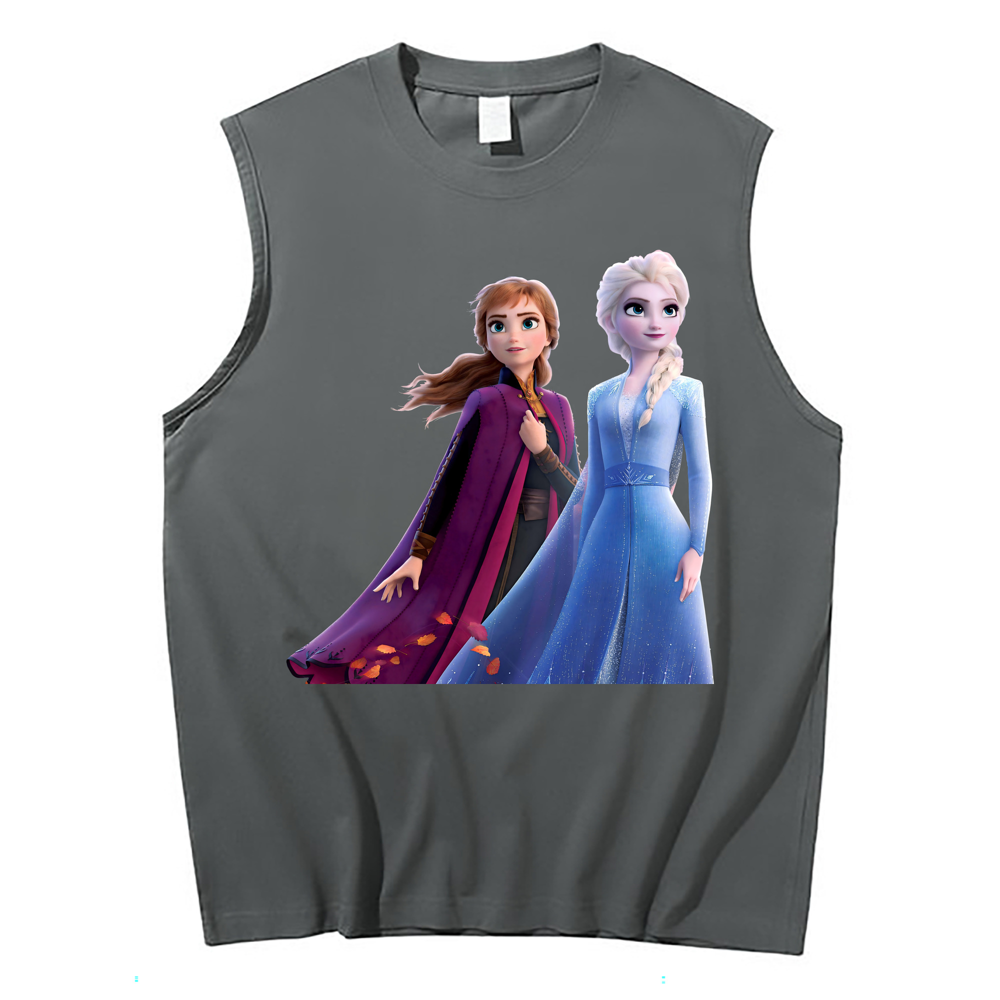 （画像用） アナと雪の女王 アンナ エルサ Frozen Anna Elsa コットン100％タンクトップ（フロントプリント）
